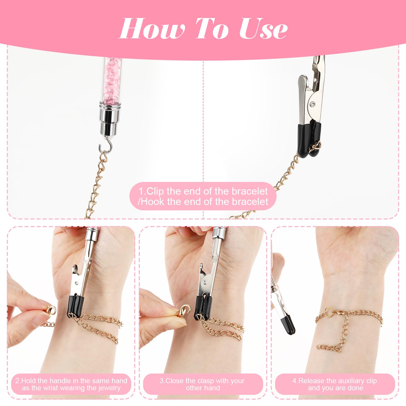 Armband-Helfer Werkzeug (Gold) – Haken Zum Selbständigen Anlegen Von Armbändern & Schmuck | Ideal Für Senioren & Alle Mit Wenig Fingerspitzengefühl