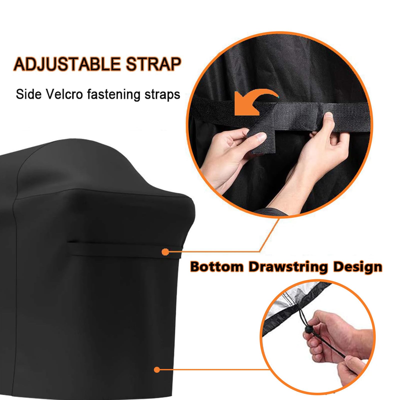 Funda para Barbacoa, Cubierta BBQ De Parrilla 420D Impermeable, Funda Barbacoa Exterior Anti-Viento Resistente Al Desgarro, Fundas Protectora para Barbacoa (165 x 61 x 111cm)