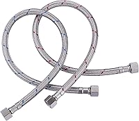 Vista 1 de ARCORA cUPC - Líneas de suministro con rosca de compresión hembra de 3/8 pulgadas x 3/8 pulgadas, 1 par de manguera de grifo de 48 pulgadas, conecta