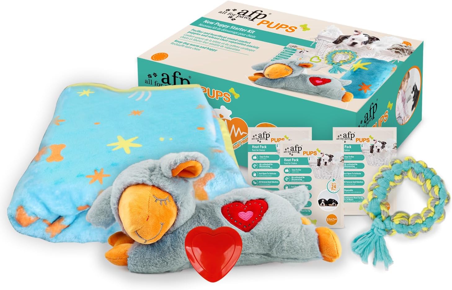 ALL FOR PAWS Little Buddy Heart Beat Sheep, Puppy Toy with Heartbeat