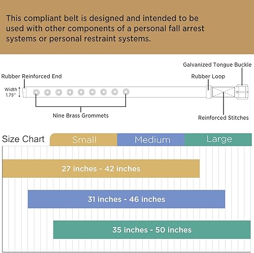 Vista 7 de AFP Tongue Buckle Body Harness, Heavy-Duty Tool Safety Belt, Construction Fall-Protection (OSHA/ANSI)