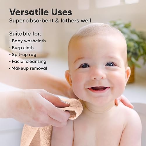 Miniatura 6 de Paquete de 6 paños orgánicos para bebé, viscosa suave de bambú, paños de lavado para bebés, paño de lavado de bebé para recién nacidos, niños,