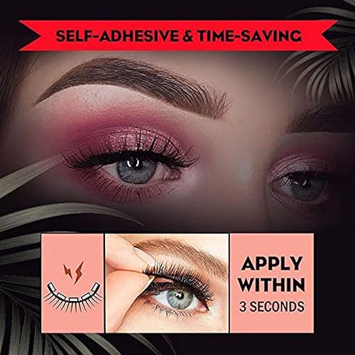Miniatura 2 de Pestañas autoadhesivas reutilizables, impermeables, reutilizables, sin delineador ni pegamento, pestañas postizas de aspecto natural, pestañas