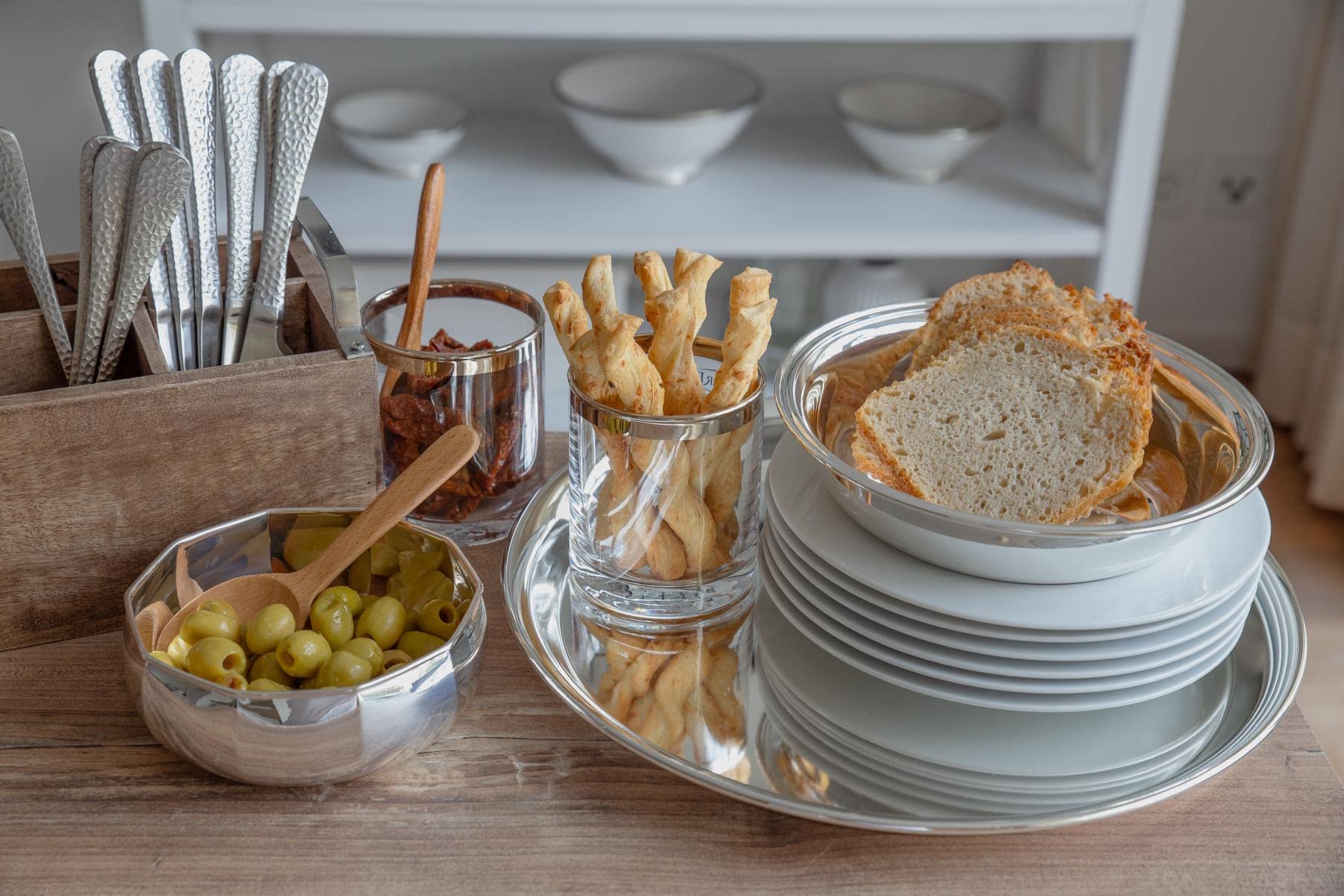 Edzard ciotola Ten (diametro 14 cm, altezza 6 cm) decagonale, argentatura a strato spesso, materiale di base ottone - ciotolina decorativa, per snack, da portata
