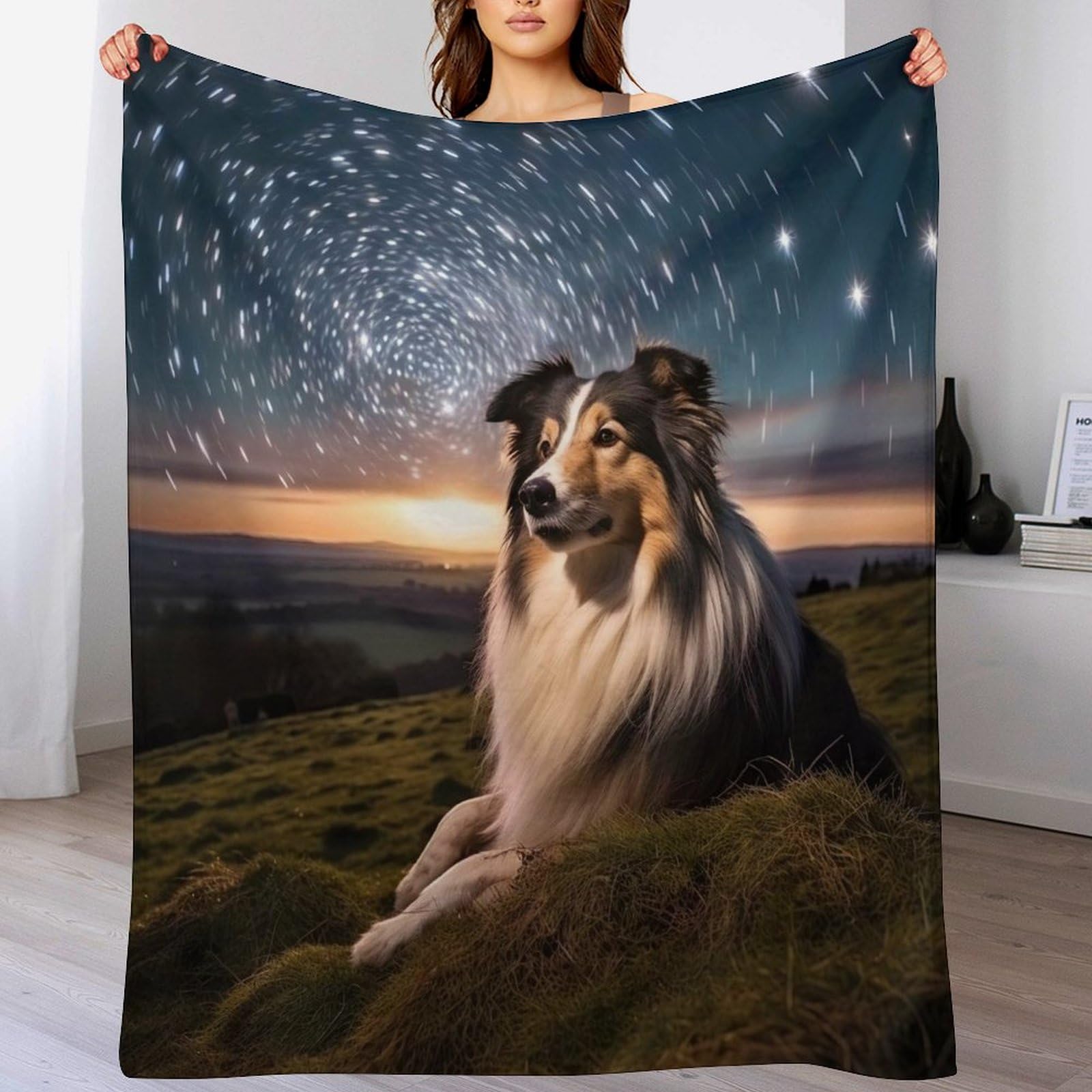 LLXXHH Shetland Sheepdog Blanket Soft Flannel Soft Throw Gifts 3D Home Decoration For Bed Couch Sofa Chair Bed Blankets 150×200cm