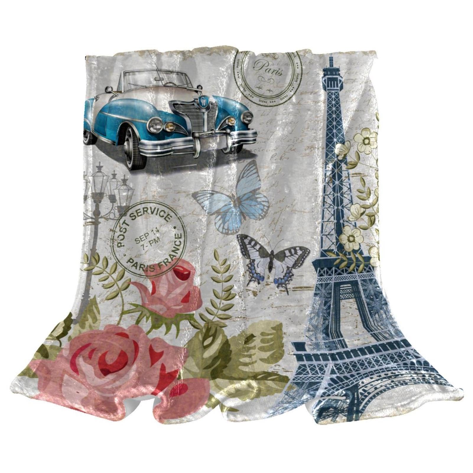 Couverture polaire douce contre le froid jeté de canapé fleuri 150x100