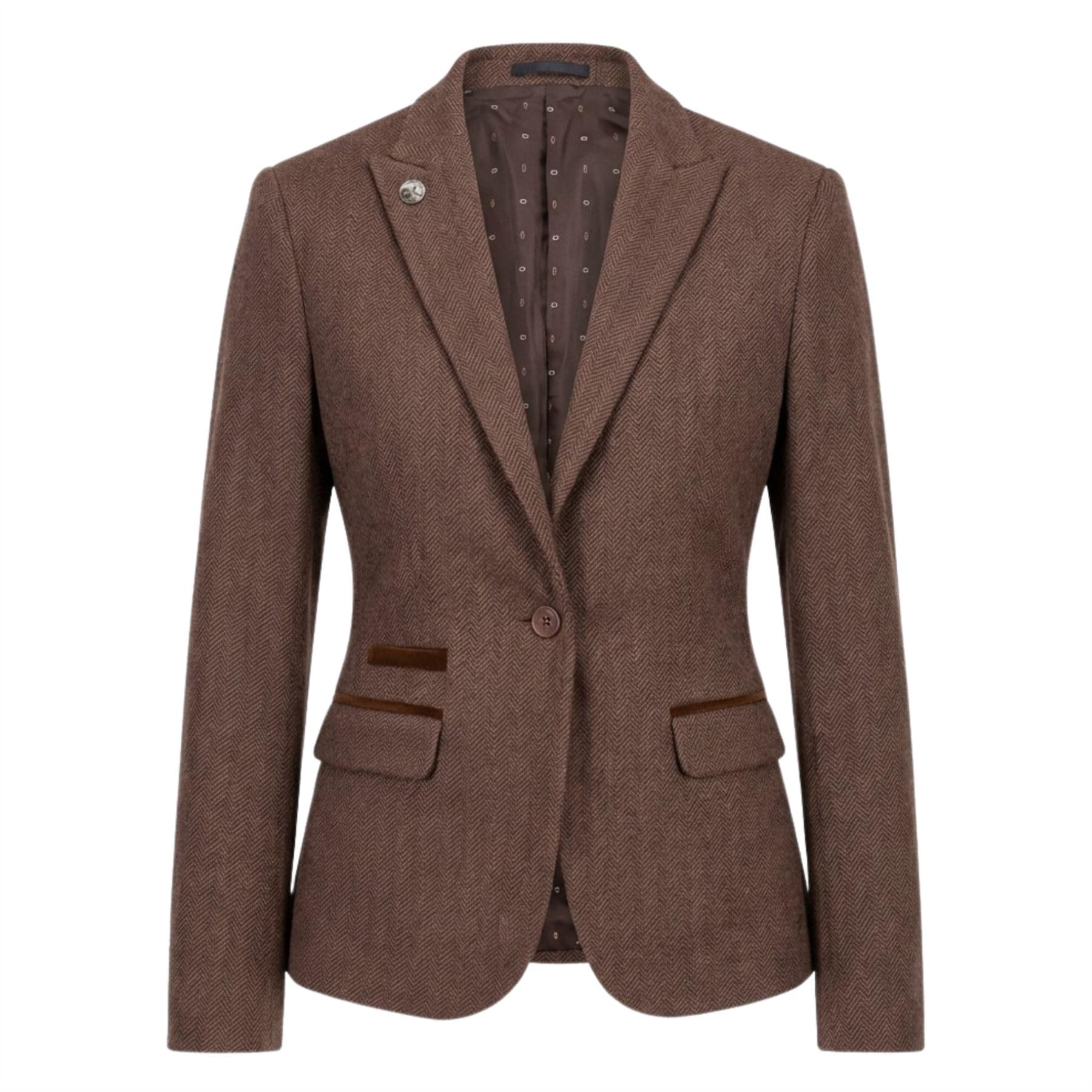Truclothing Women's Imw-02 - Oak Tweed Herringbone Blazer Waistcoat - Uk 16 - Blazer
