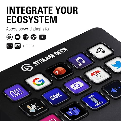 Miniatura 6 de Elgato Stream Deck MK2 Controlador de estudio 15 teclas macro activa acciones en aplicaciones y software como OBS Twitch YouTube y más funciona con