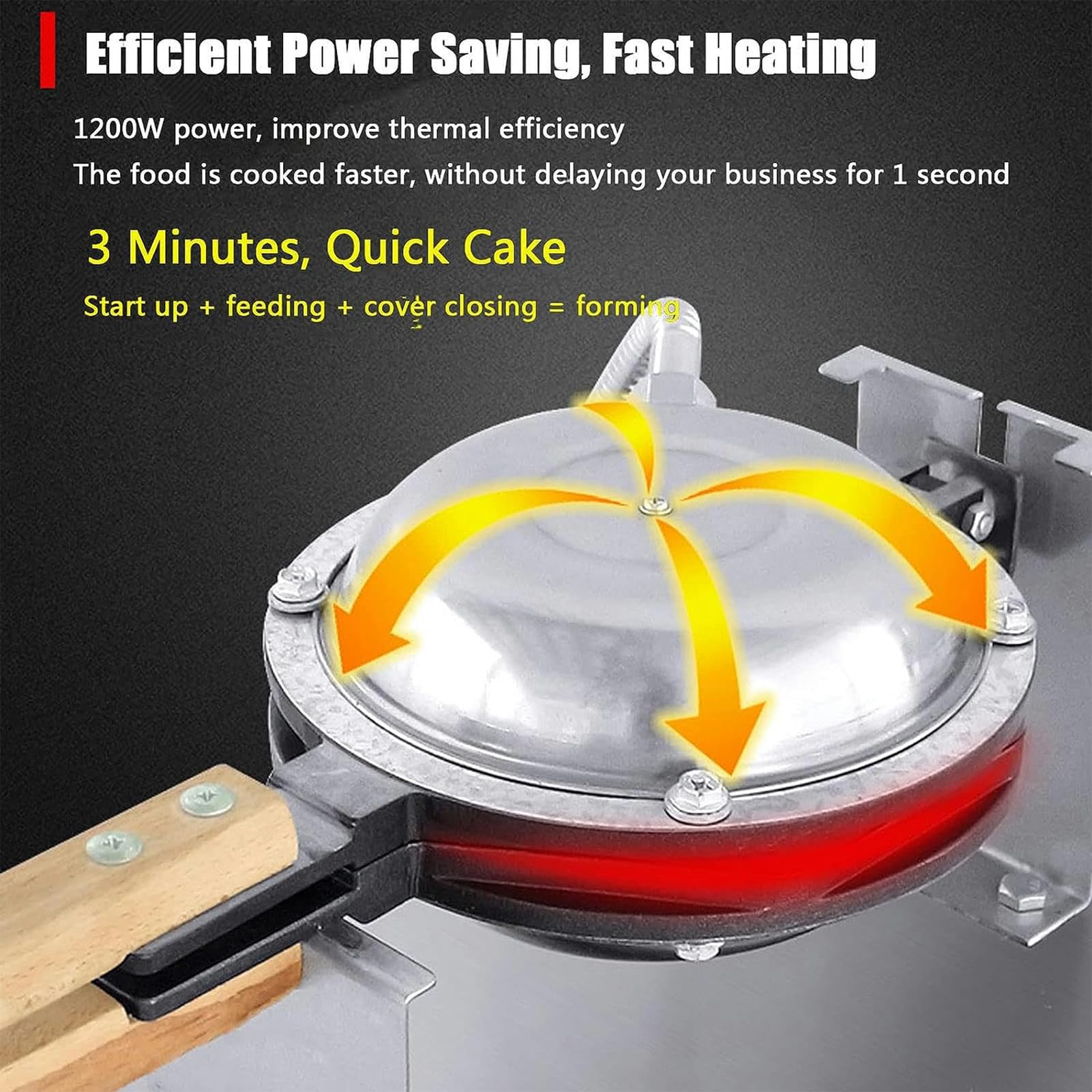 Bubble Waffle Maker de Estilo de Hong Kong 1400W,Placa de Horneado Intercambiable y Antiadherente,Maquina De Gofres Gofrera Profesional Waffle Bubbles para Restaurante(Size:Cabeza única)