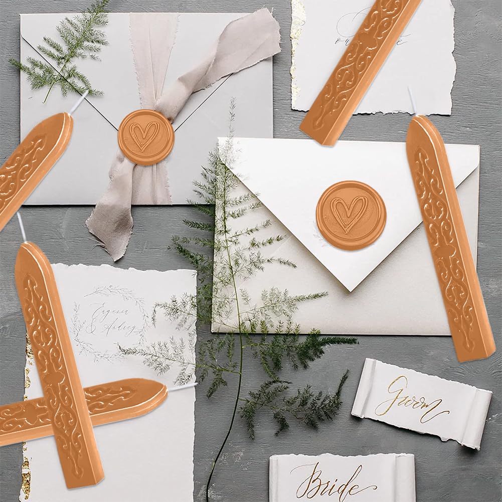 Bastoncini Ceralacca Per Pistola Colla 15 Pz - Champagne Gold, Per Sigilli Nuziali E Decorazioni