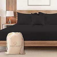 Vista 9 de Good Sleep Bedding Sábana bajera ajustable individual XL, sábanas extralargas de 1000 hilos, suave y transpirable con bolsillo profundo de 16
