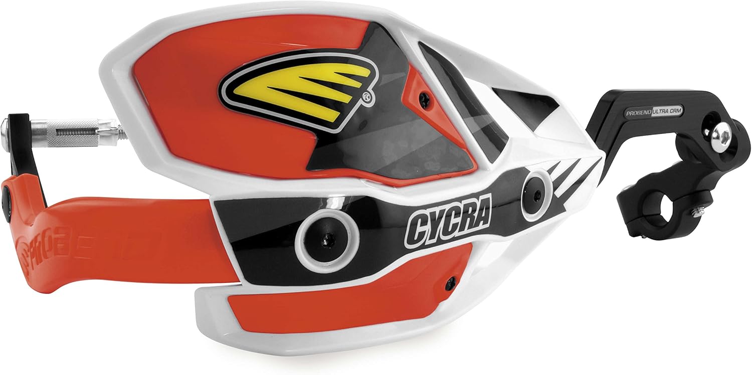 Cycra 1CYC-7408-33X Ultra ProBend CRM Handguards - 1-1/8in. Clamp - White/Red/Red, Color: Red