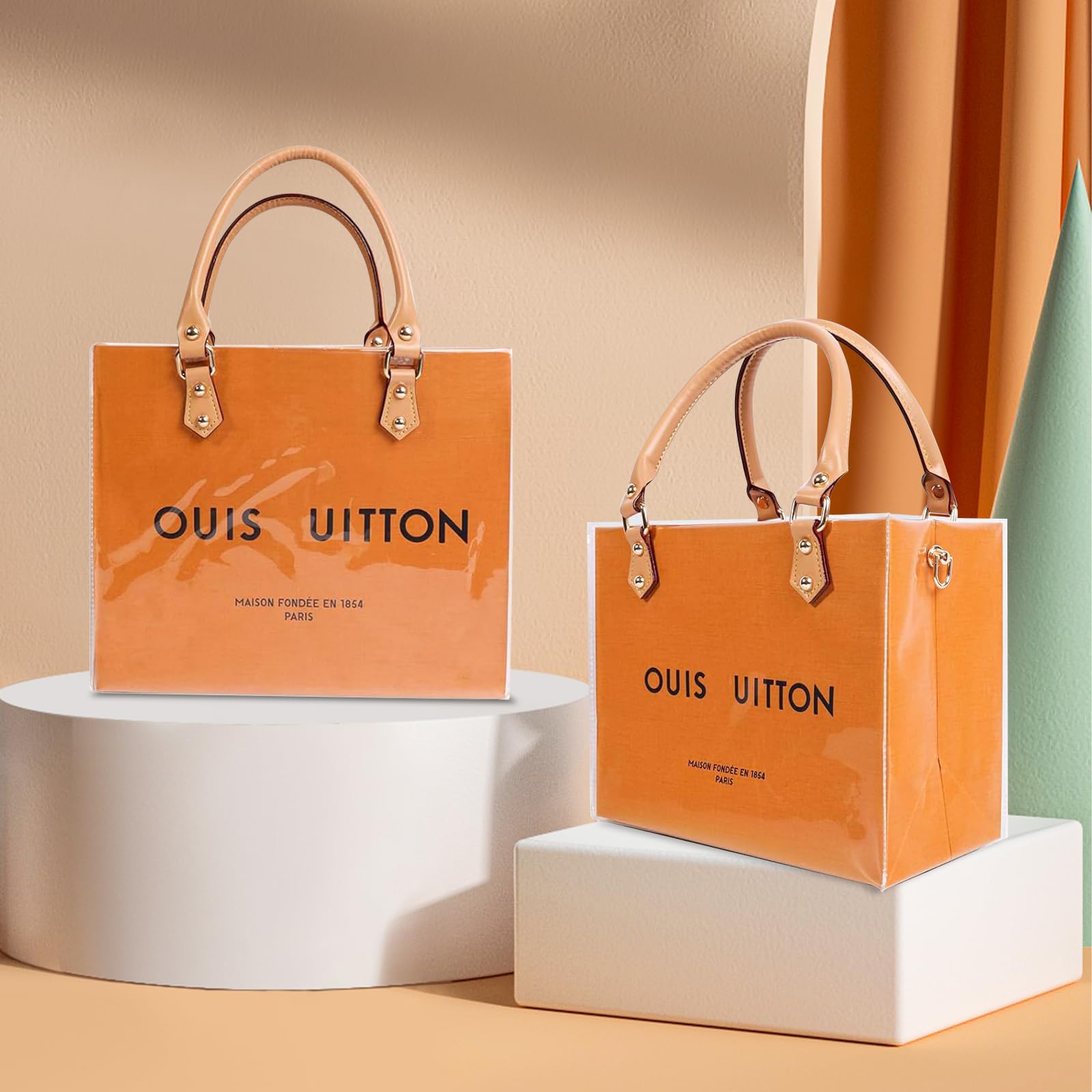 Orifesio Borsa trasparente, kit fai da te per realizzare tote in PVC, borsa da trasporto trasparente, set di borse fai da te, accessori per borse regalo fatte a mano (D)