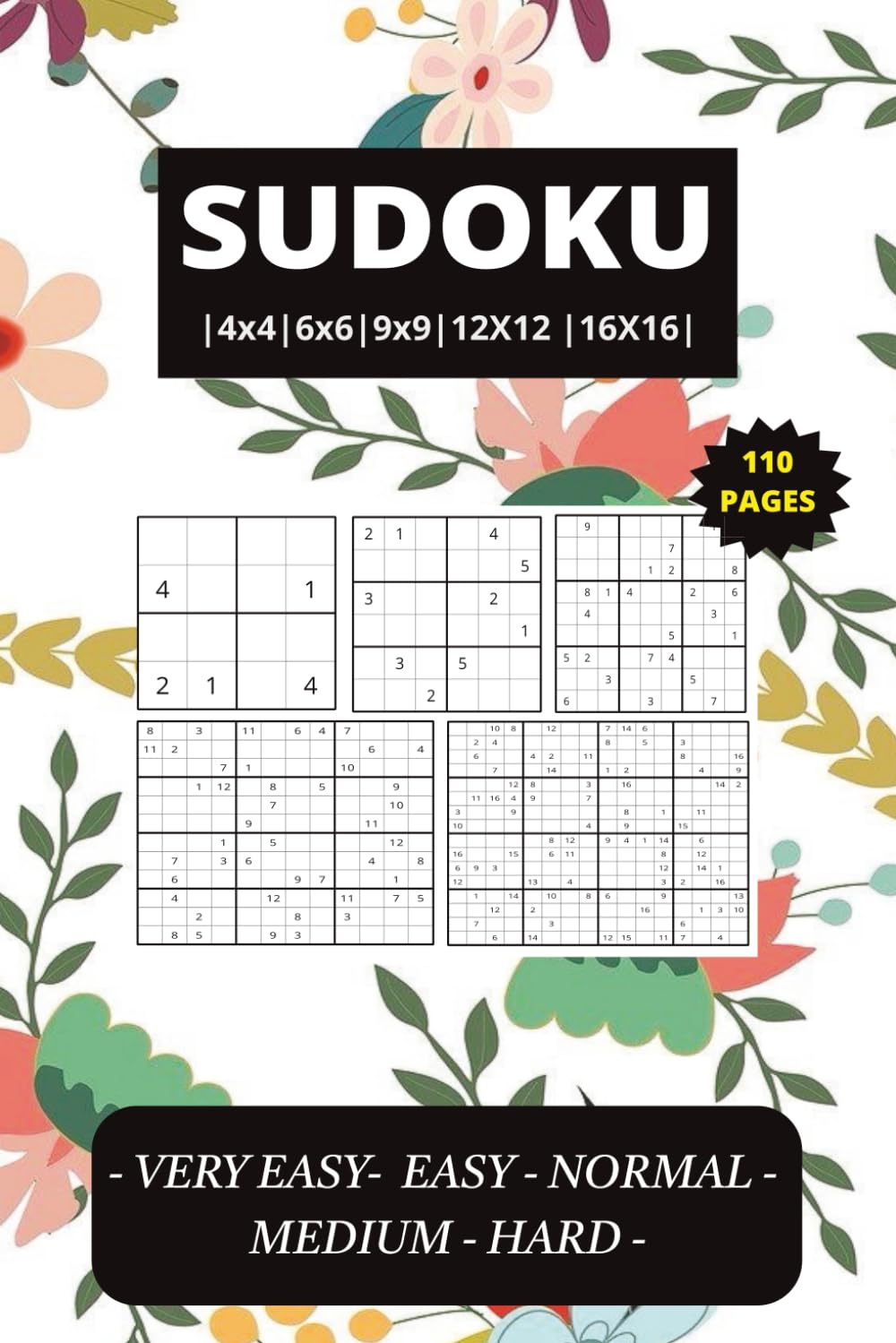 Pretty Sudoku: Sudoku Book Pretty | 6x9 Inches, 110 pages | 50+ Very Easy to Hard Puzzles..| Solutions Included