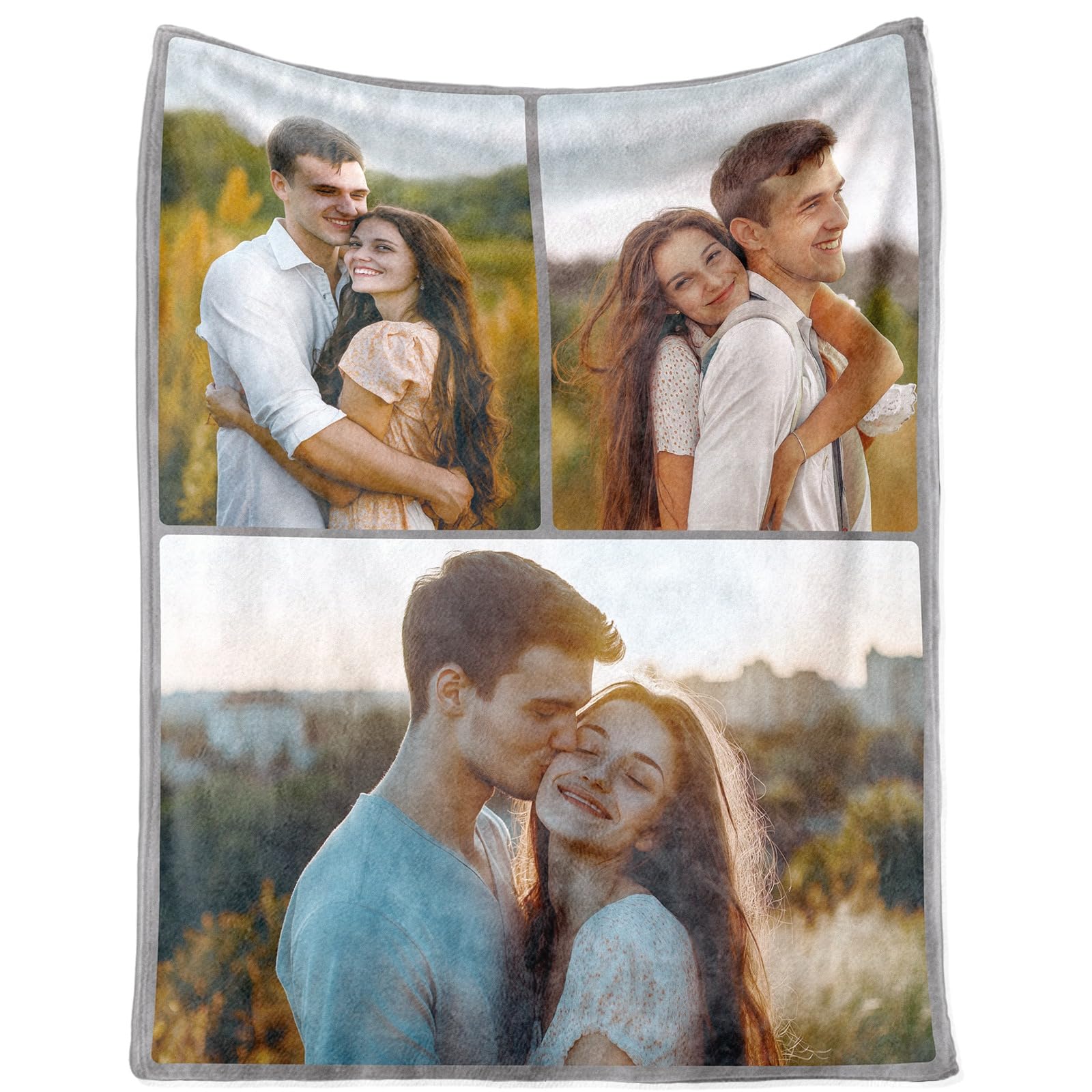 NIBESSER Custom Blanket with Photos Personalised Photo Blanket for Adult with Photos&Text Flannel Throw Blanket Personalised Couples Gifts Birthday for Women Men(80x120cm) — image 1