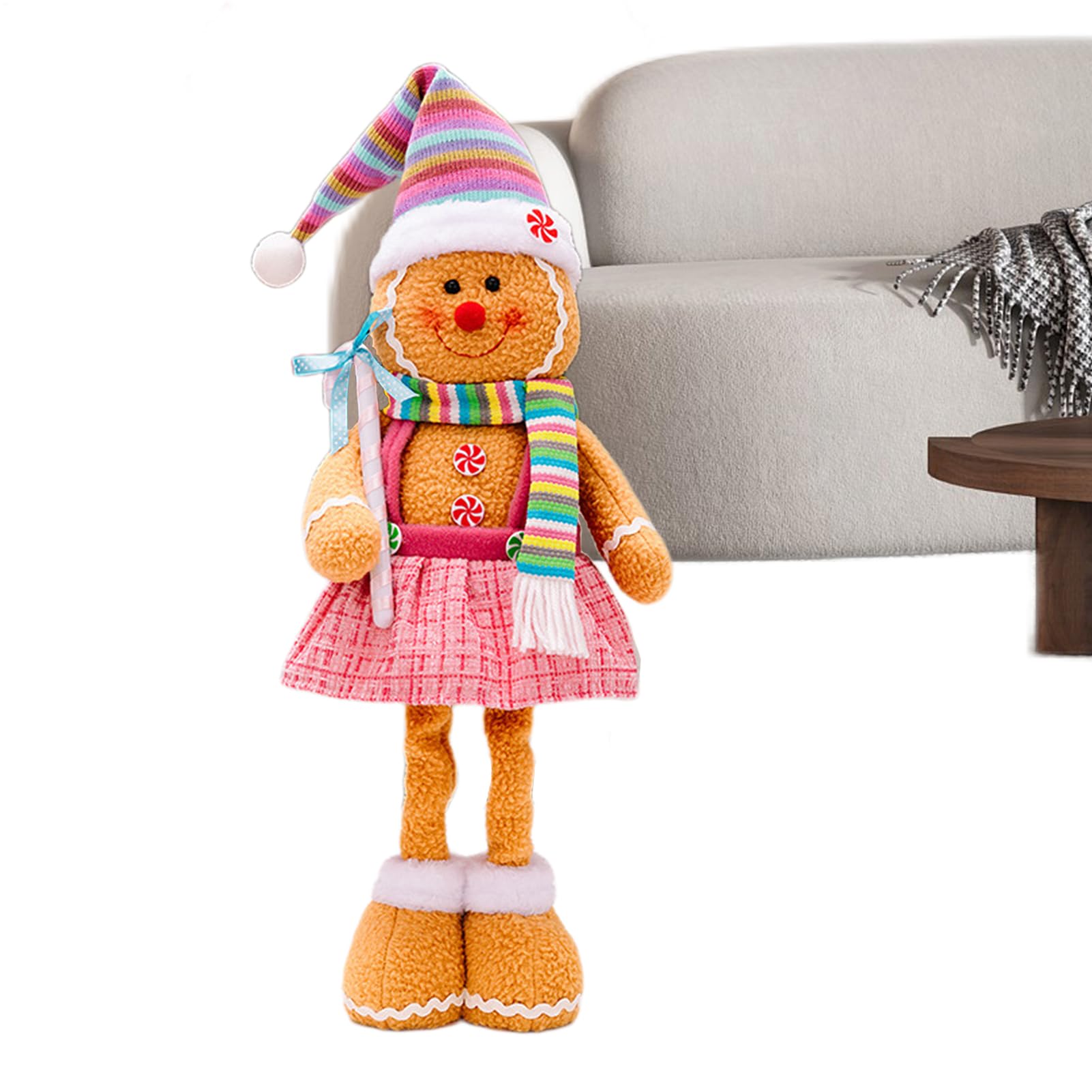 Décorations de Noël en pain d'épice, figurine rétractable à offrir pour le bureau