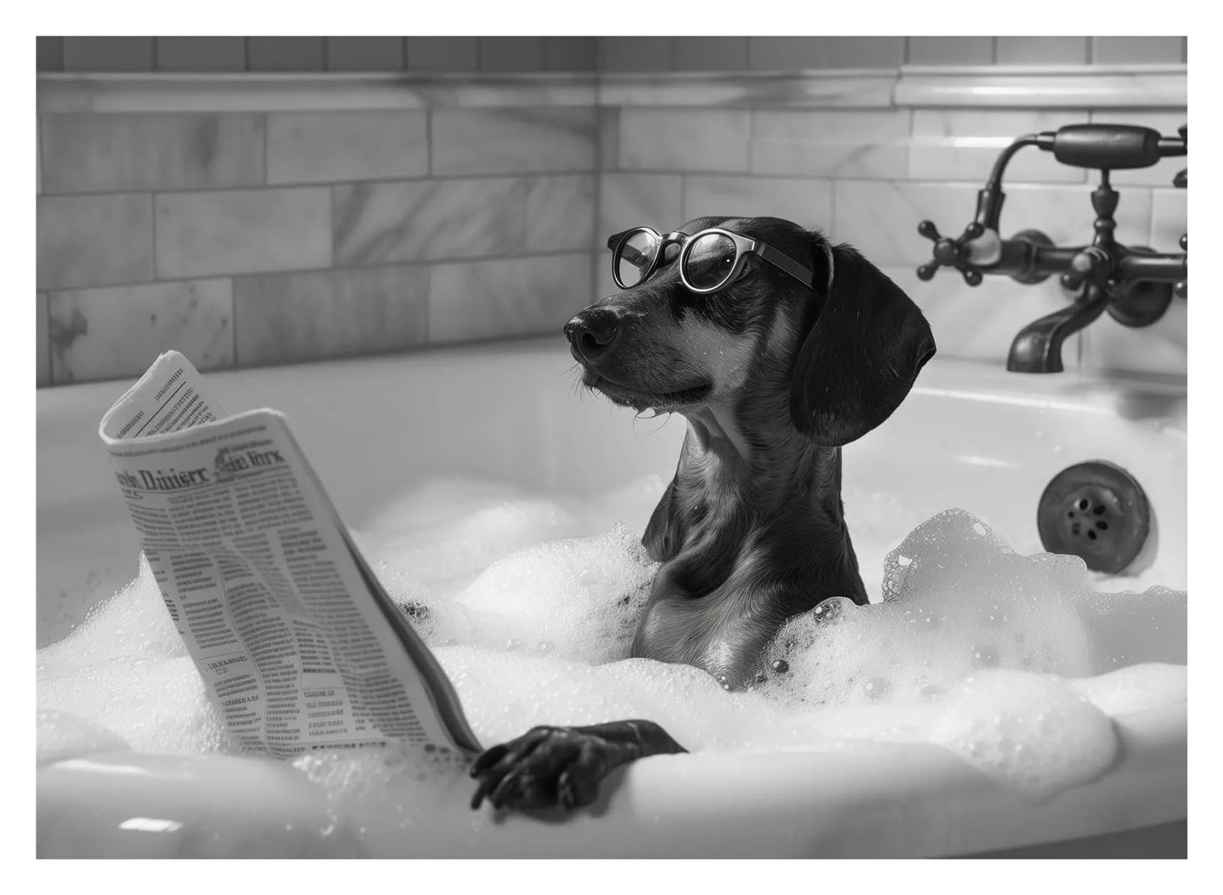 Affiche photographie chien labrador journal toile deco murale premium 40x60
