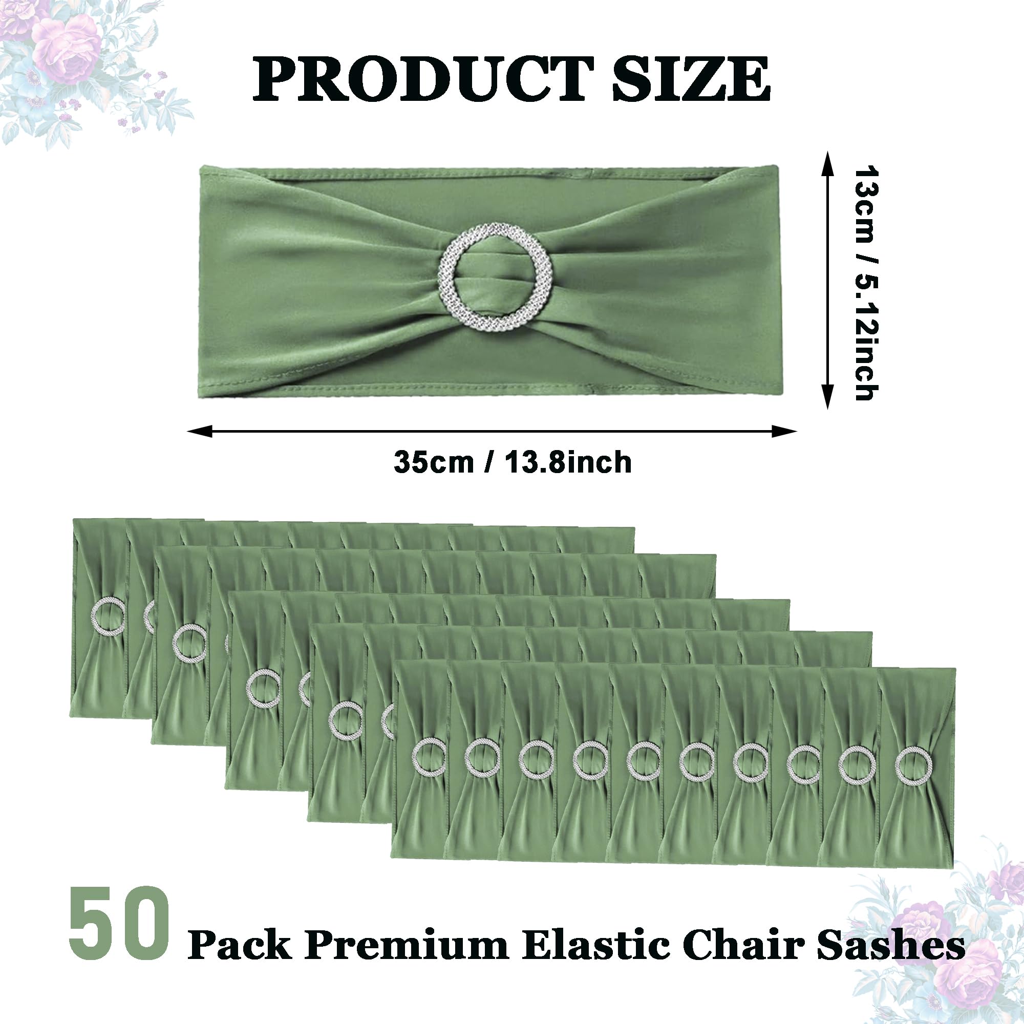 50 Fasce Elastiche per Sedie con Fibbia ad Anello