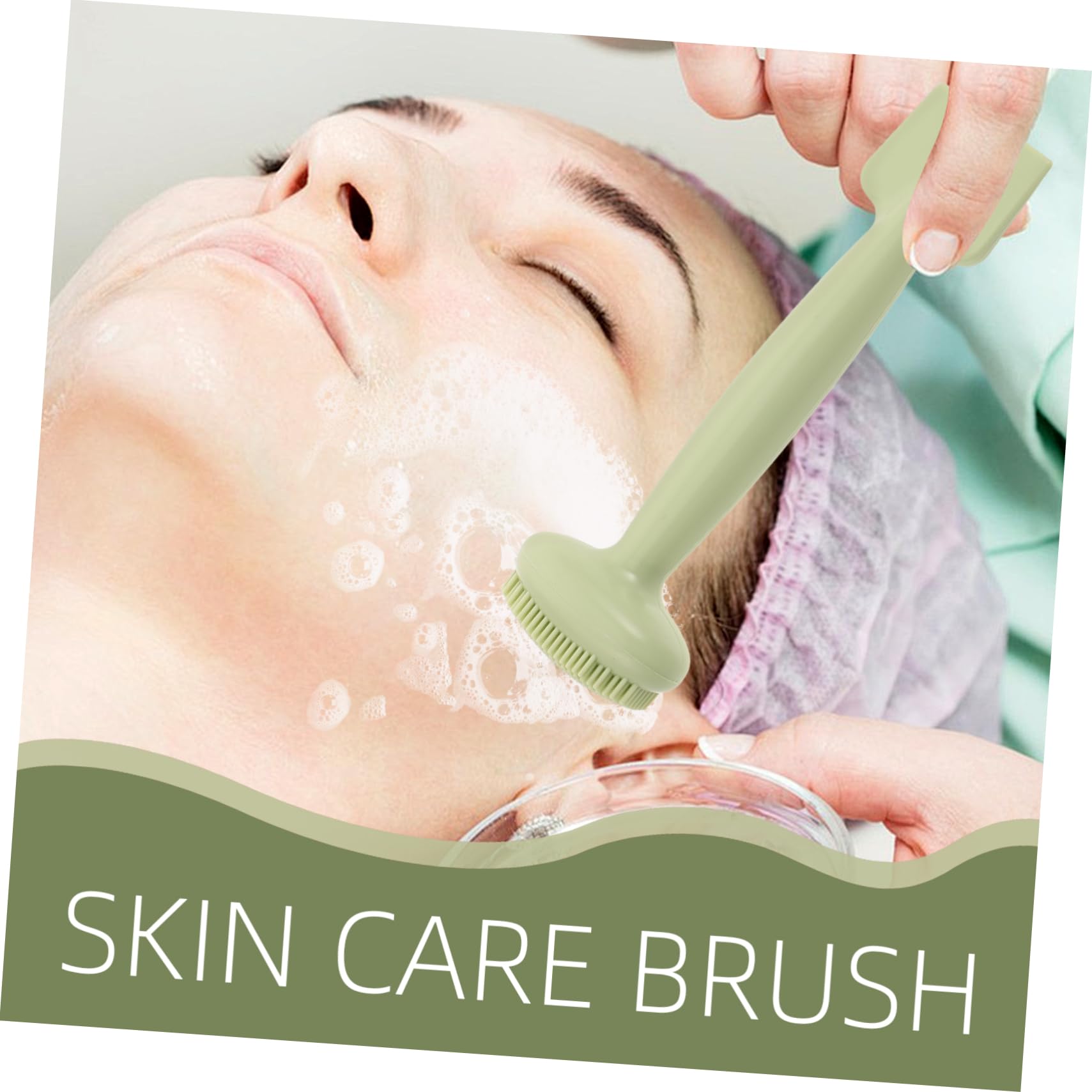 OATIPHO Dual Head Facial Mask Brush Versatile Applicator for Masks Exfoliating and Deep Cleansing Portable Lip Makeup Tool for Skincare Routine Color