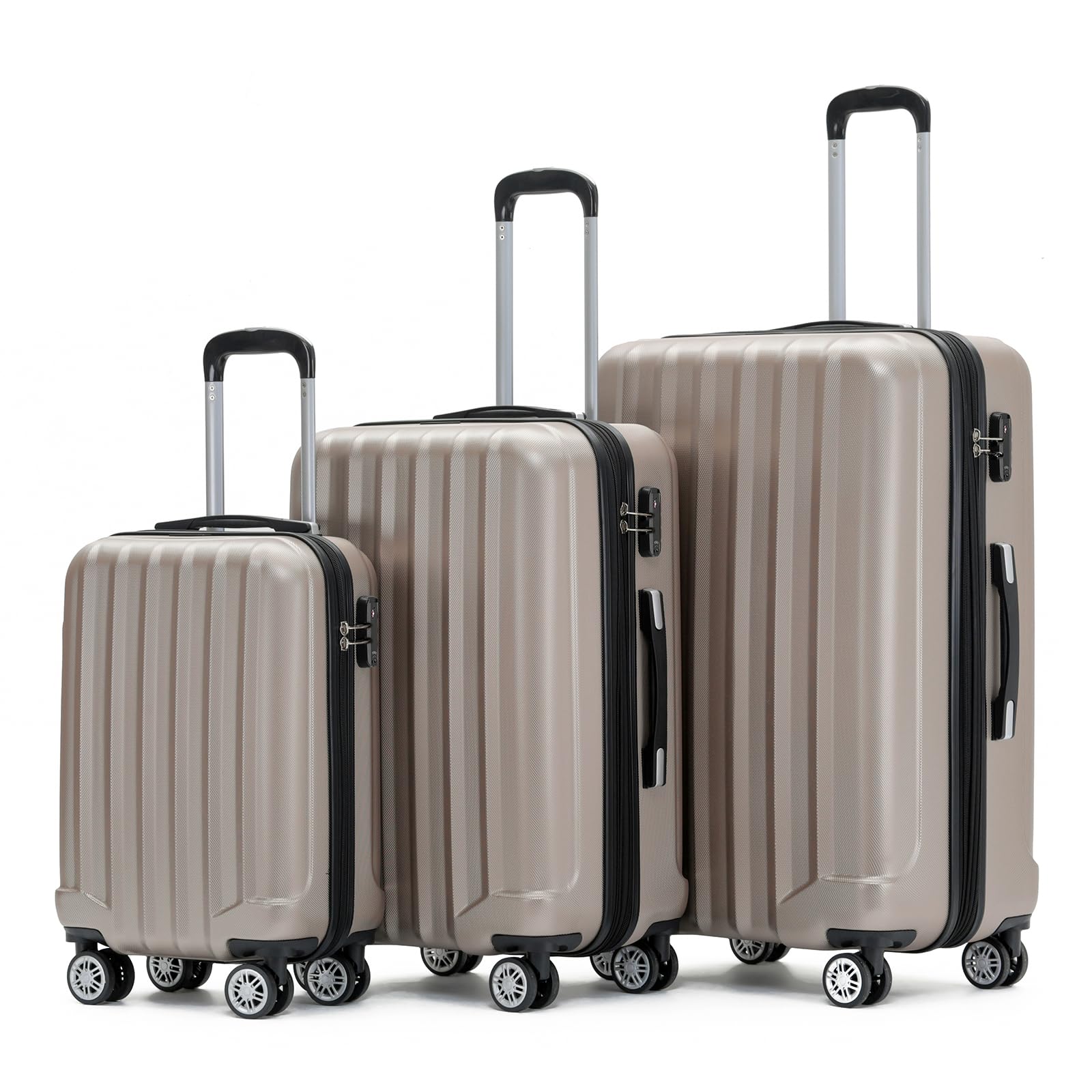 BEIBYE TSA-Schloß 2080 Hangepäck Zwillingsrollen neu Reisekoffer Koffer Trolley Hartschale Set-XL-L-M(Boardcase)