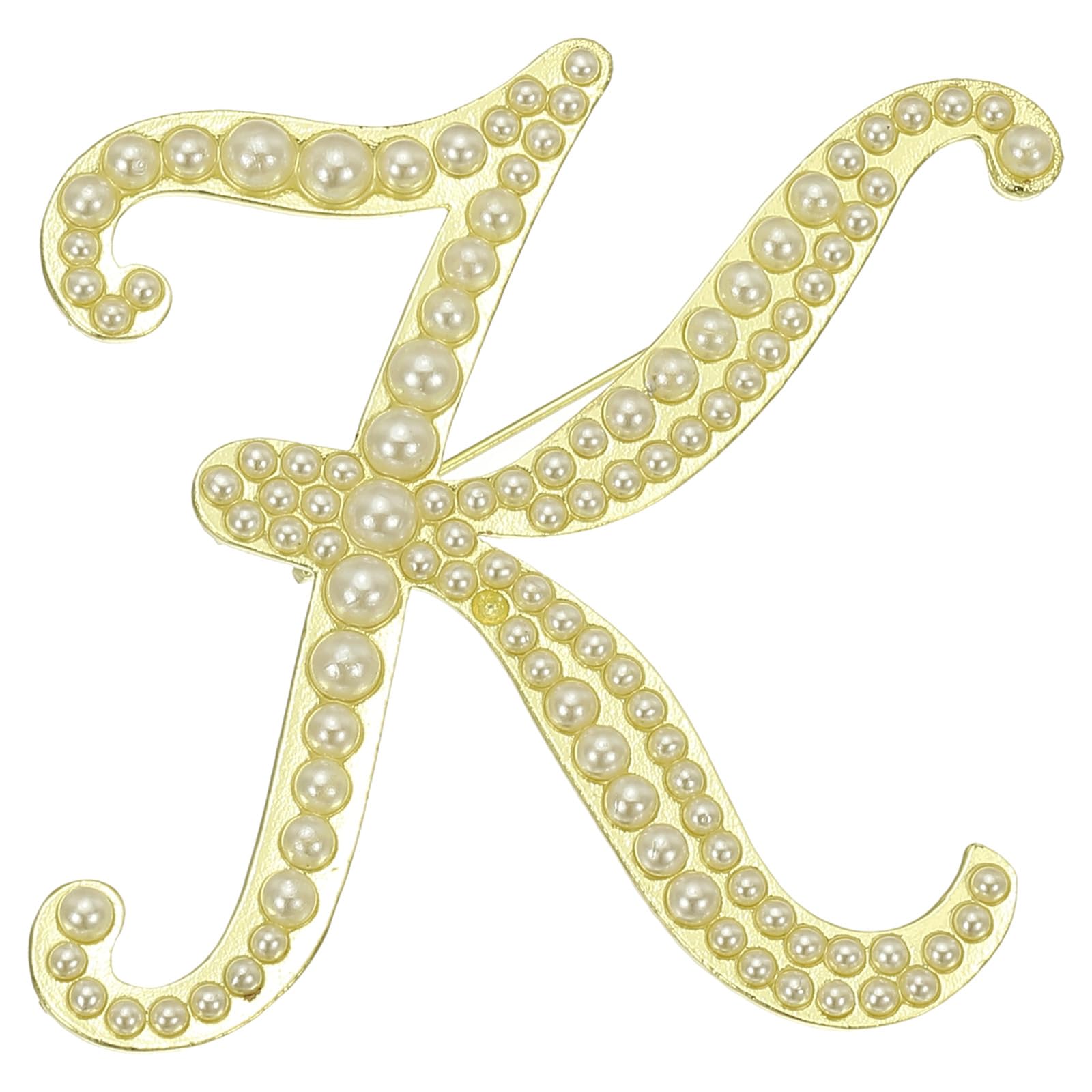 PATIKIL Letter Brooch Pins, Pearl Initial Alphabet Letter Lapel Badges Pin for Women Men Girl Wife Suits Clothes Dress Bouquet Coat Hat Bag Craft Party