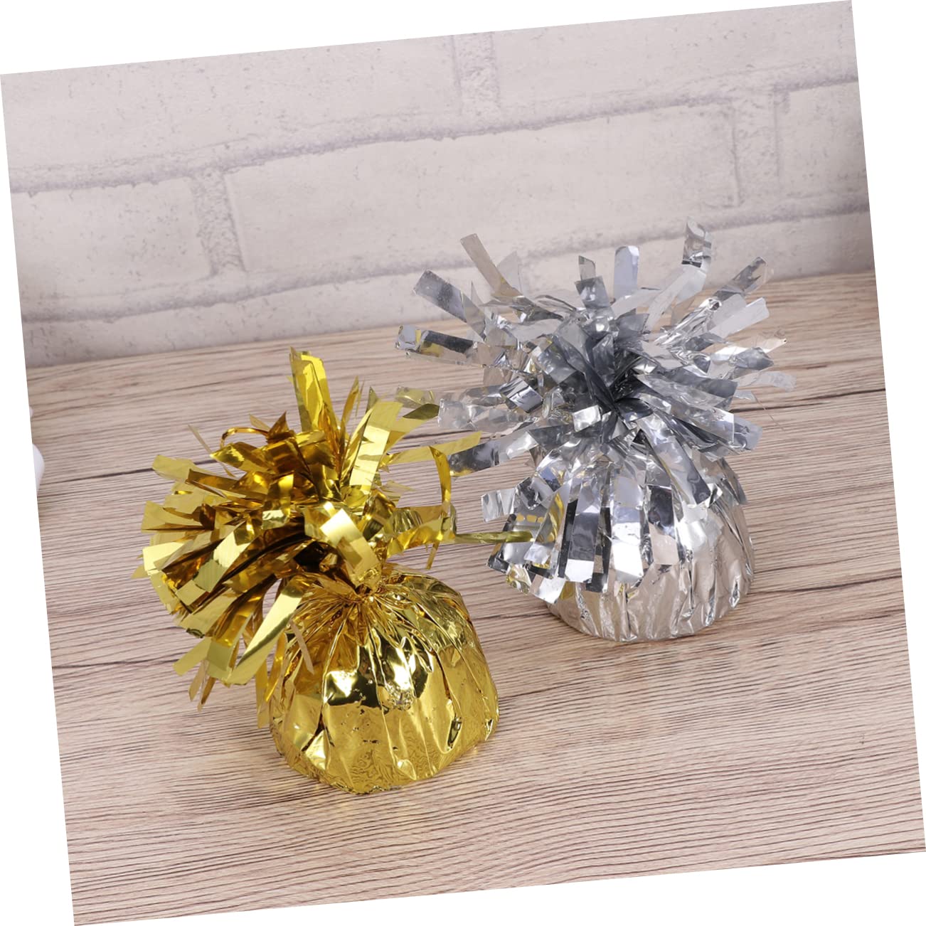 Pesetti per Palloncini 12 Pezzi in Calcestruzzo Oro e Argento | 6 Dorati e 6 Argentati, per Festa di Capodanno e Matrimonio, Accessori per Palloncini