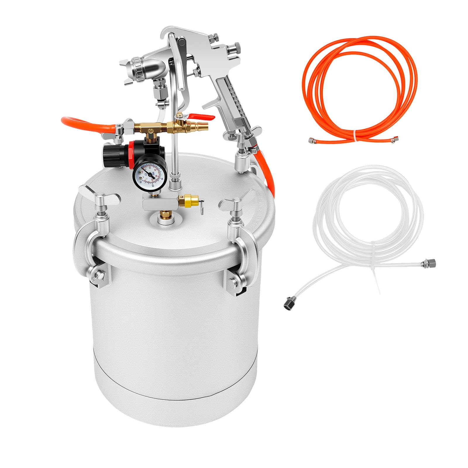 Zbiornik ciśnieniowy, pistolet natryskowy do farby, pistolet do lakierowania 10 l, 3 mm, pojemnik na farbę, system lakierowania, 50-80 psi, pistolet natryskowy z pistoletem natryskowym, wężami