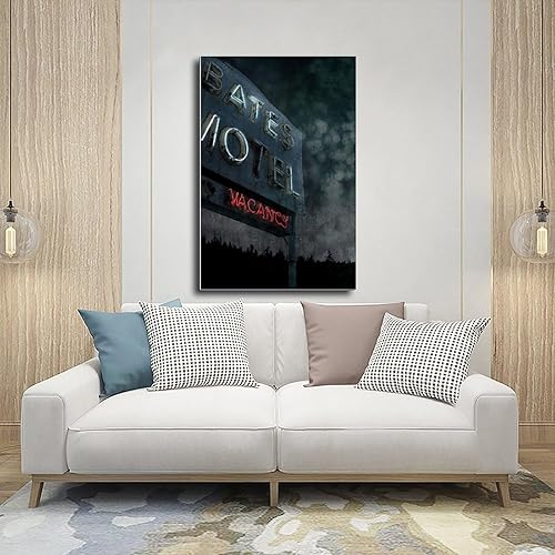 Miniatura 5 de QWQYLEI Bates Motel - Póster de la película retro clásica en negro, póster de la película, decoración de pared, pinturas impresas para sala de