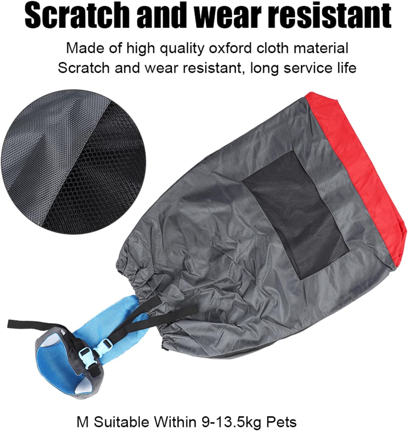 Jeanoko Oxford Cloth Anti-Scratch Indoor Pet Injuries Bag Paralyzed Dog Drag Pouch with Safety Lock Buckle(M)