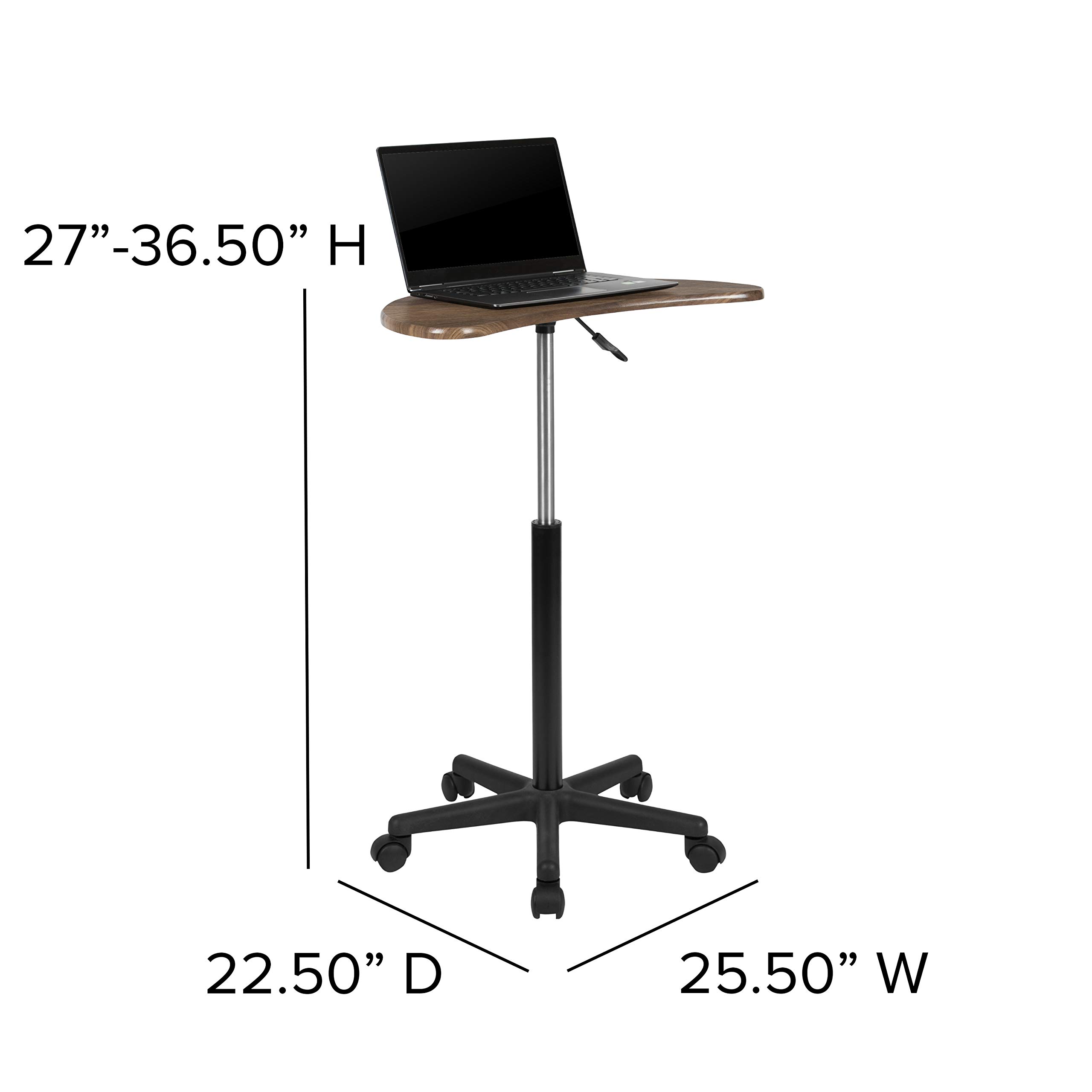 Flash Furniture Mobiler Laptop-Schreibtisch, Walnussholz