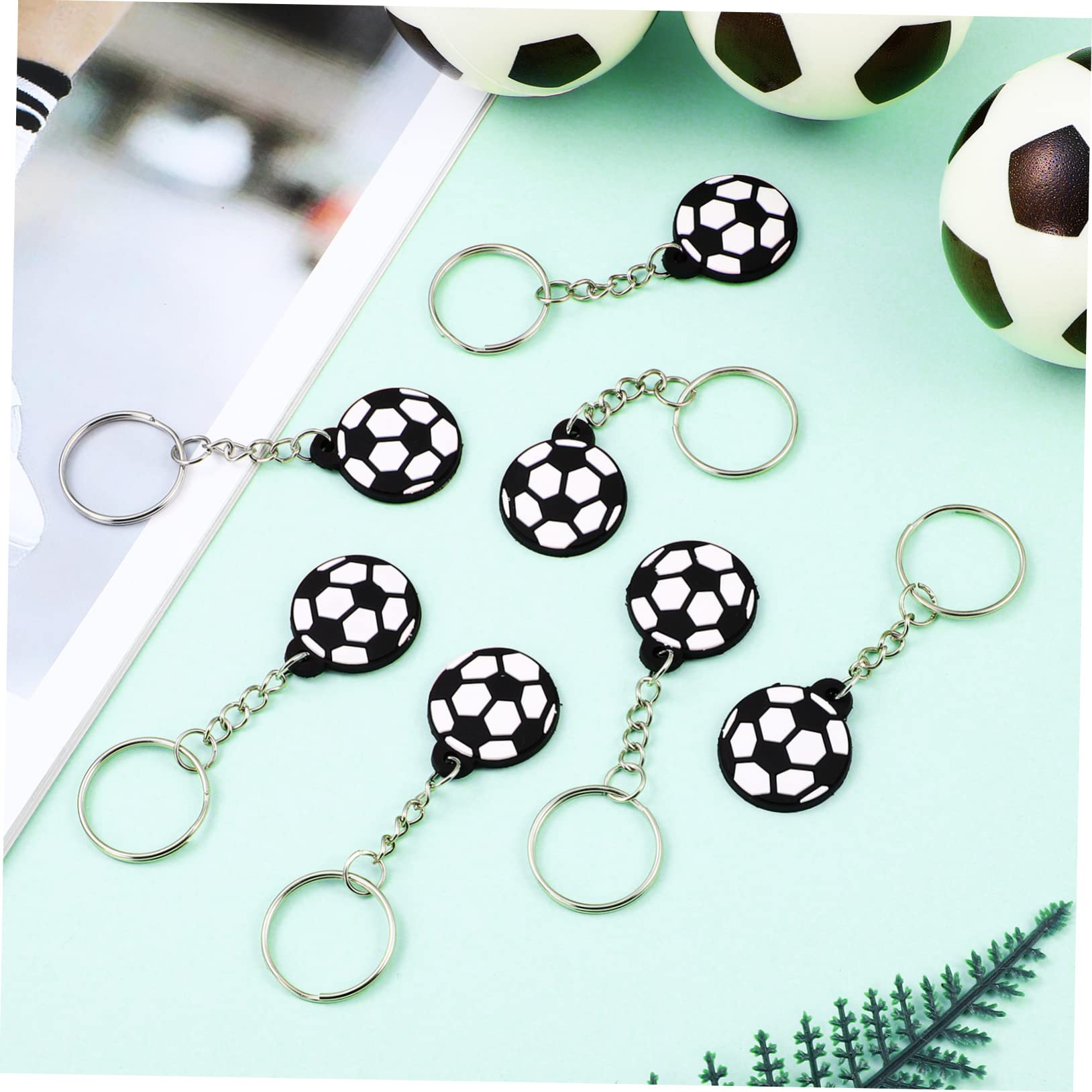 Abaodam 5 Sätze Teiliges Fußball Schlüsselanhänger Mit Pvc Soft Schlüsselringen Kreative Fußball Anhänger Für Rucksäcke Taschen Und Partygeschenke Leichte Sport Deko Für 24 Stück * 5