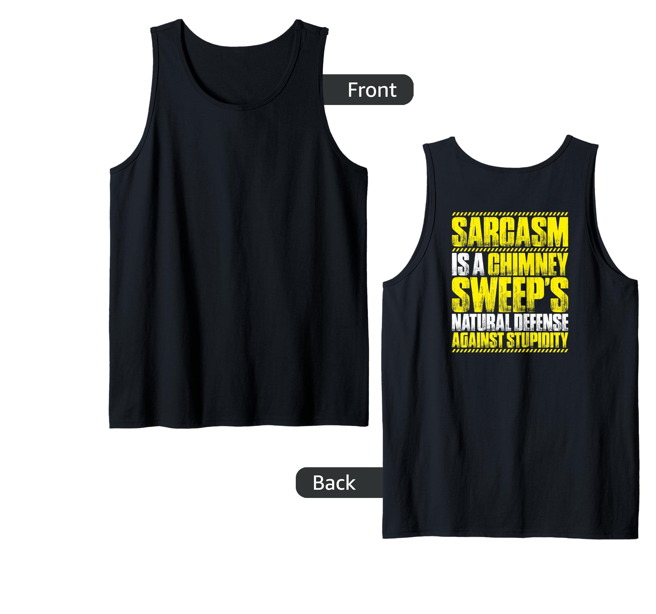 Sarcasm Chimney Sweep Tank Top, Black - Image 3