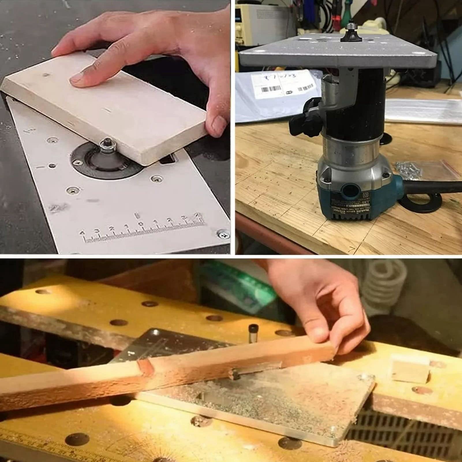 Maszyna do przycinania Flip Plate Stop aluminium Prowadnica do frezowania Stół Fazowanie deski Łatwe w obsłudze Części do elektronarzędzi dla majsterkowiczów Obróbka drewna