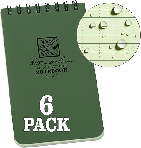 Miniatura 95 de Rite in the Rain - Cuaderno con espiral superior resistente a la intemperie, 3 x 5 pulgadas, cubierta de camuflaje de hierba tradicional clásico