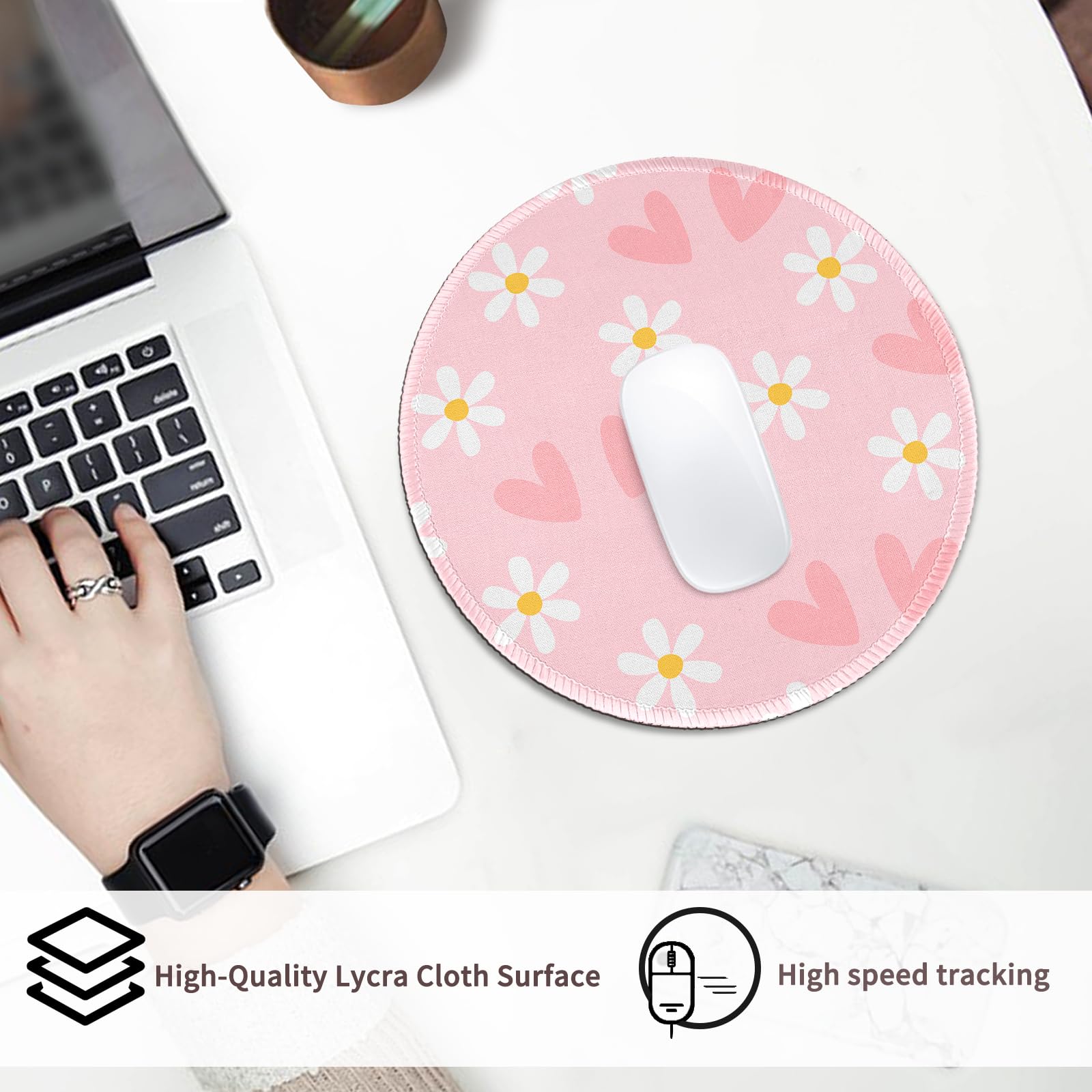 Seorsok Halloween Funny Bat Mouse Mat,Bow Ribbon Decor