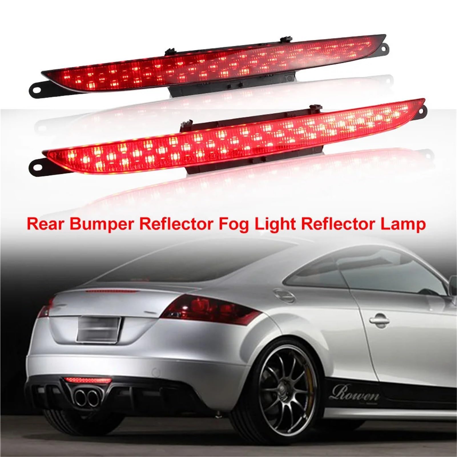 Fit For A-u-d-i TT MK2 2007-2014 Car LED Rear Tail Light Rear Lamps Rear Bumper Center Reflector Fog Light Tail Lamp OME 8J0945703(1pcs LED Smoke Lens)