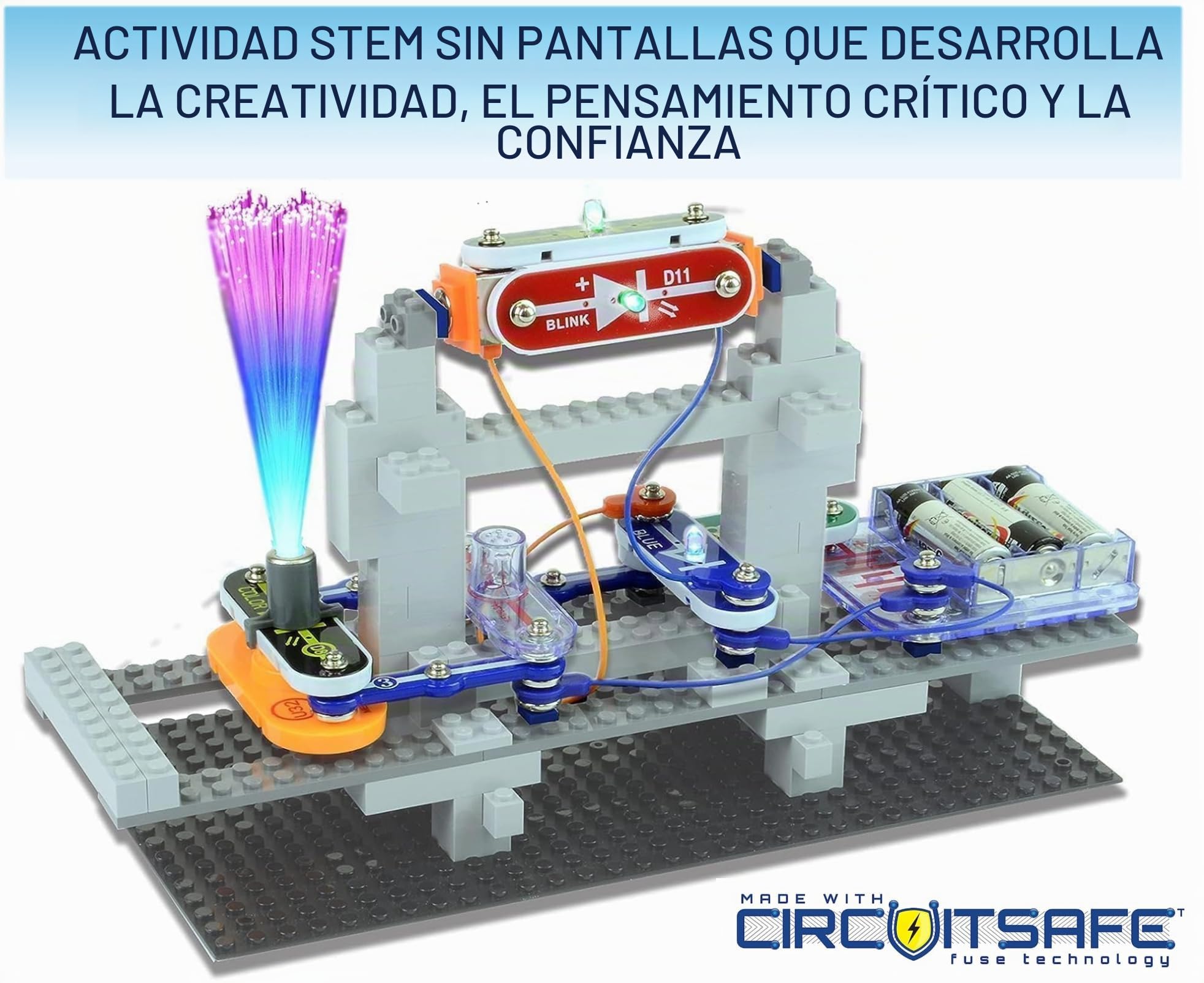 Snap Circuits SCBRIC1 Structures | Kit de exploración de ladrillo y electrónica Stem & Ladrillo Manual de Proyecto a Todo Color | 20 Piezas | 75 adaptadores Bric-2-Snap |140+ Brics, Multicolor