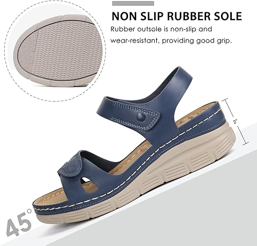 Miniatura 10 de Ortho+rest Sandalias ortopédicas cómodas para caminar con soporte de arco para mujer