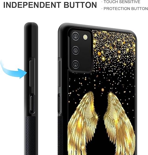 Miniatura 4 de CARLOCA Funda compatible con Samsung Galaxy A03S 4G, fundas doradas con alas de ángel para Samsung Galaxy A03S 4G, diseño gráfico de moda, a prueba
