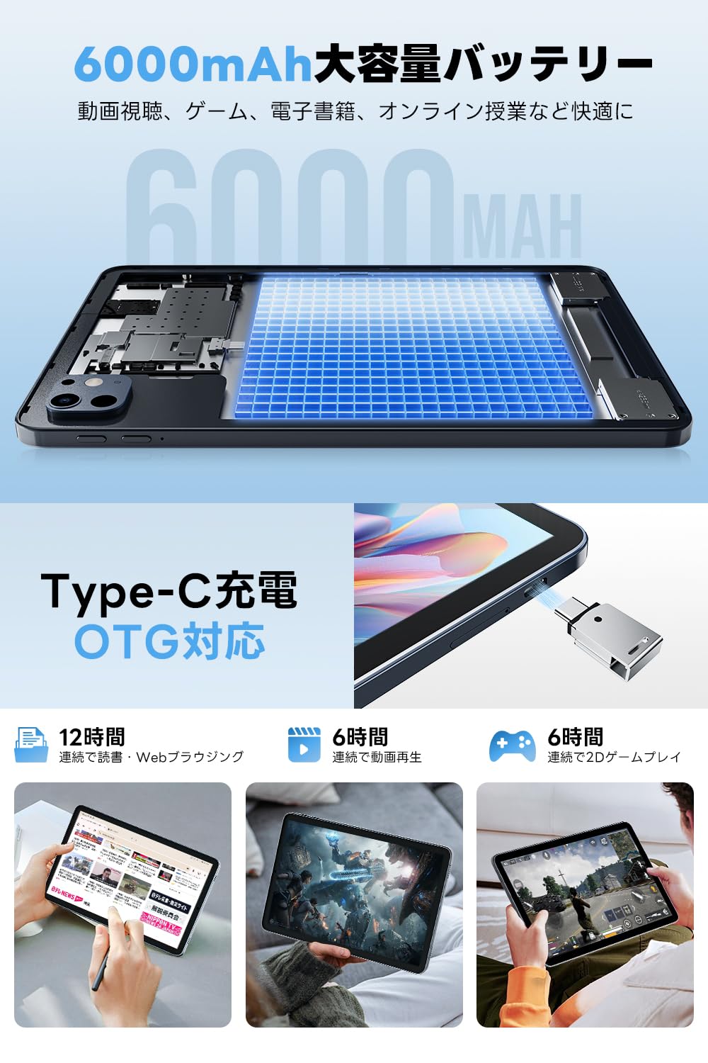 Android 15 10.1インチタブレット 6GB/128GB Amazon.co.jp: Android 15 タブレット【 10.1インチ大画面＆AI
