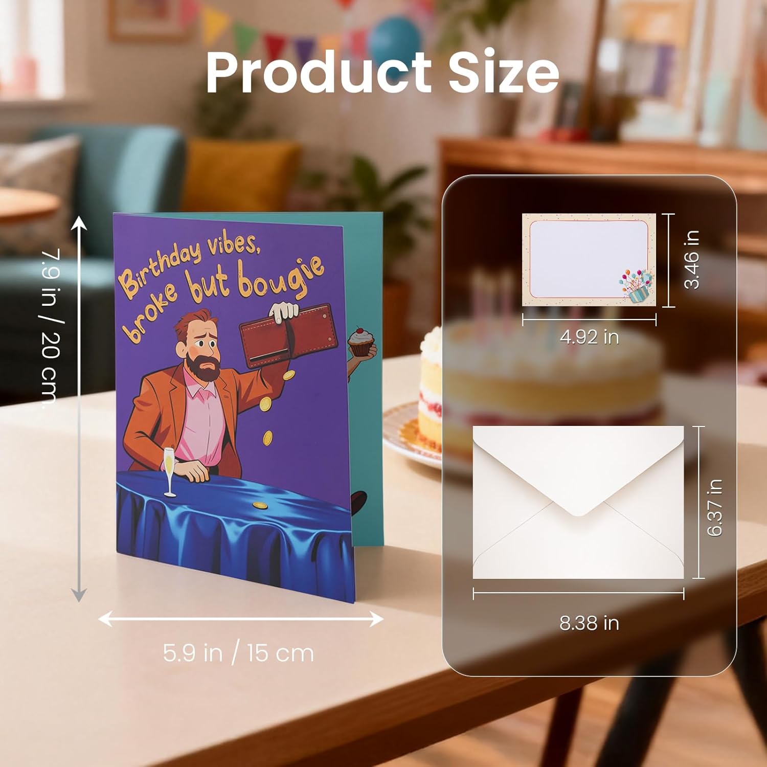 Funny Birthday Card,Musical Birthday Card with Shaking Money Bag – Interactive Happy Birthday Greeting Card with Music & Envelope, Surprise Birthday Gift for Men, Women & Kids 5.9 x 7.9 Inch - Image 6