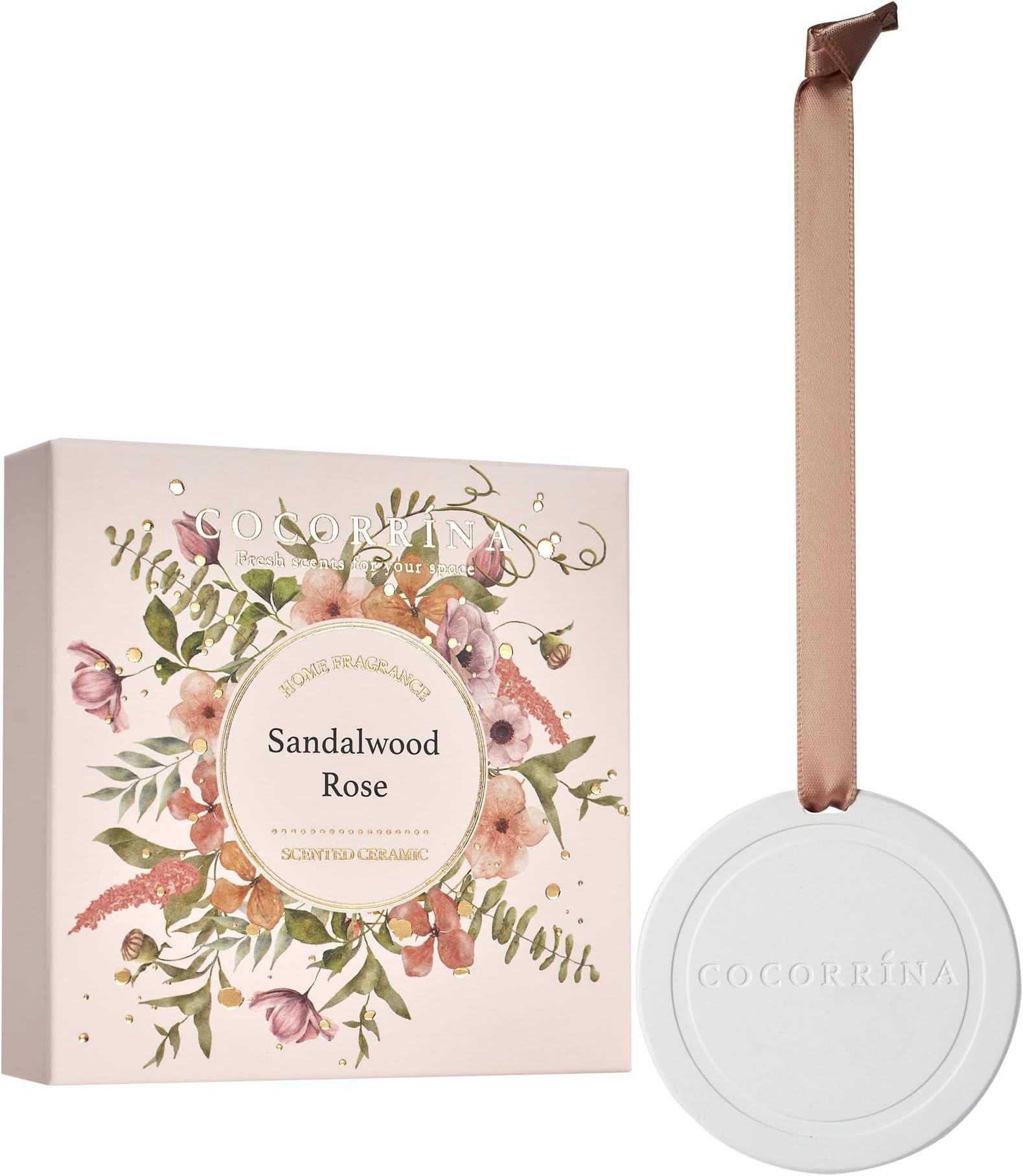 COCORRÍNA Car Air Freshener - Sandalwood Rose Handmade Scented Ceramic for Drawers and Closets, Car Air Freshener Gifts for Men Women Car Fragrance