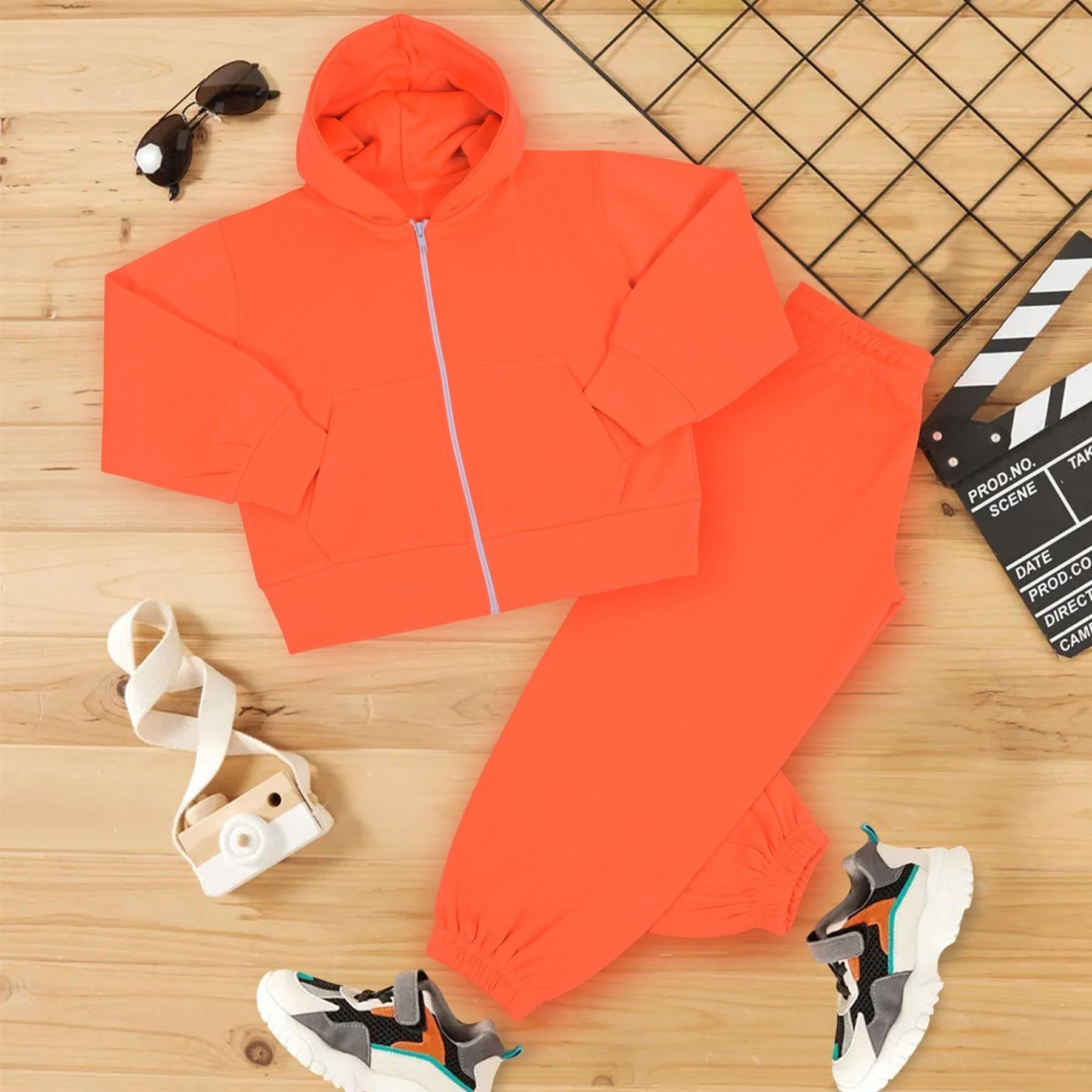 A2Z 4 Kids Ragazze Ragazzi Solido Tuta Felpa Con Cappuccio Con Joggers Pantaloni Della Tuta Sportivo Activewear Set Bambini Per Ragazze Ragazzi Età 2-13 Anni
