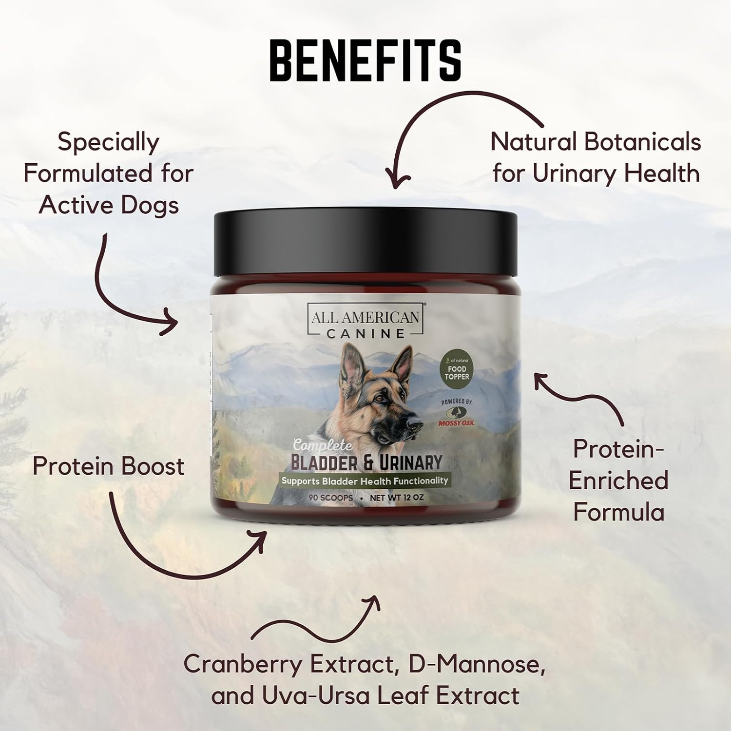 Complete Bladder & Urinary Natural Protein-Enriched Powdered Cranberry Food Topper for All Dogs, Supporting Urinary Health - 90 Servings image 4 of 6 B0CYCNQNSM