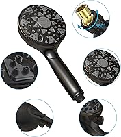 Vista 7 de Shower Head With Handheld 7 Settings High Pressure, Built-in Power Wash, 5" High Powerful Hand Held Rain Showerhead with Stainless Steel Hose and