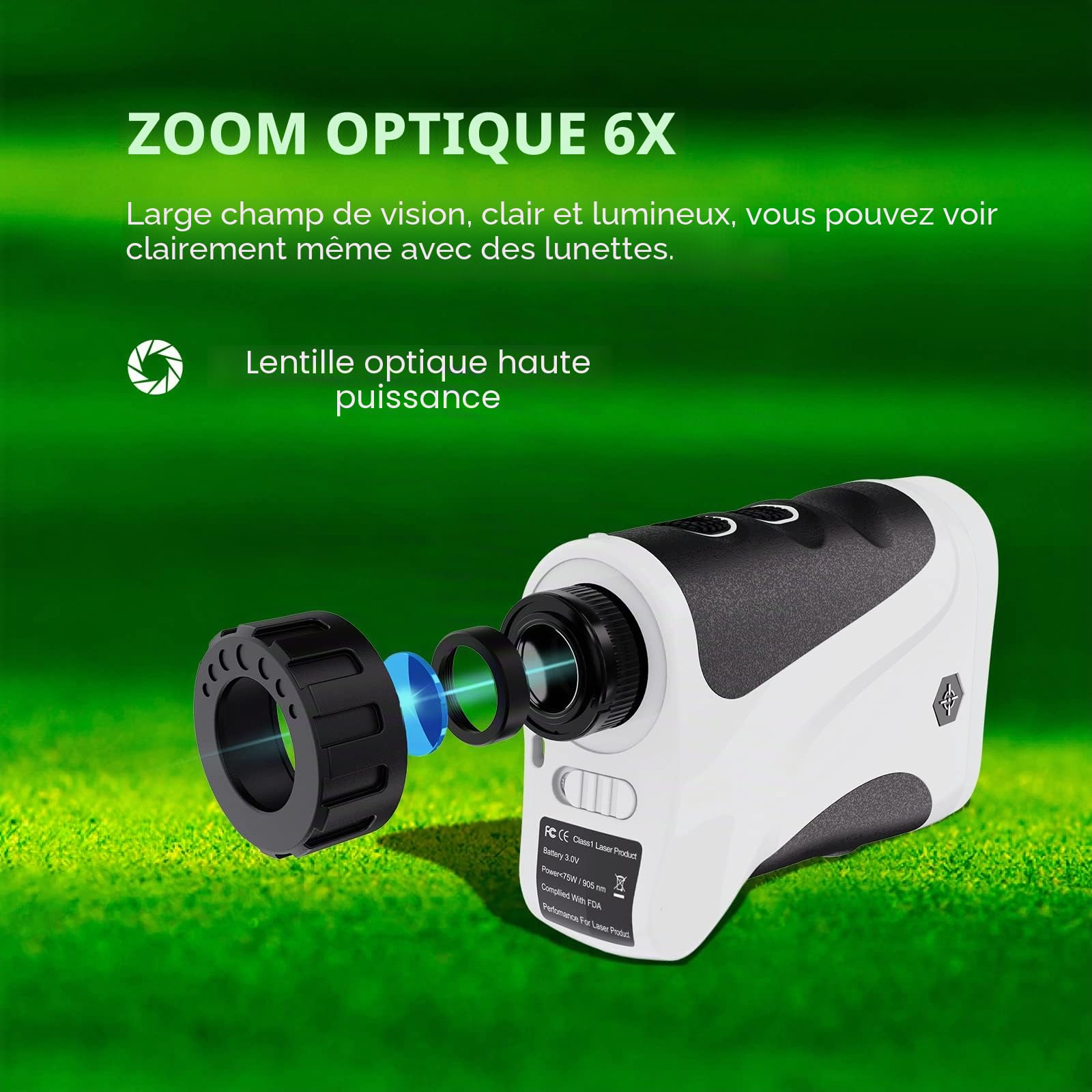 PeakPulse Télémètre de golf de 600 m avec verrouillage drapeau, grossissement 6x, vibration, mesure de la distance, le cadeau le plus approprié pour les golfeurs