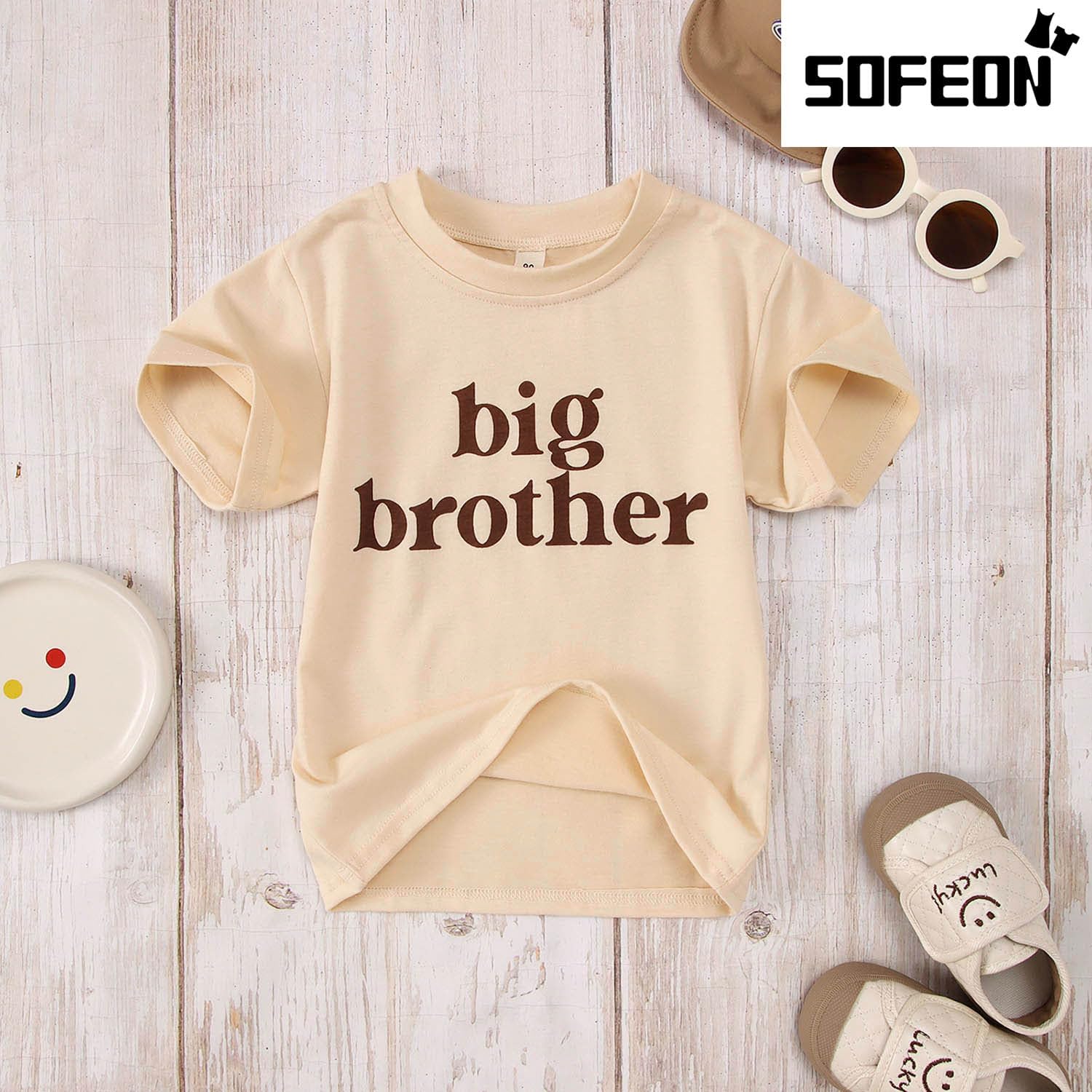 SOFEON Big Brother Shirt for Toddler Baby Boy Promoted to Big Brother Announcement T-Shirt Kids Summer Short Sleeve Tees - Image 3