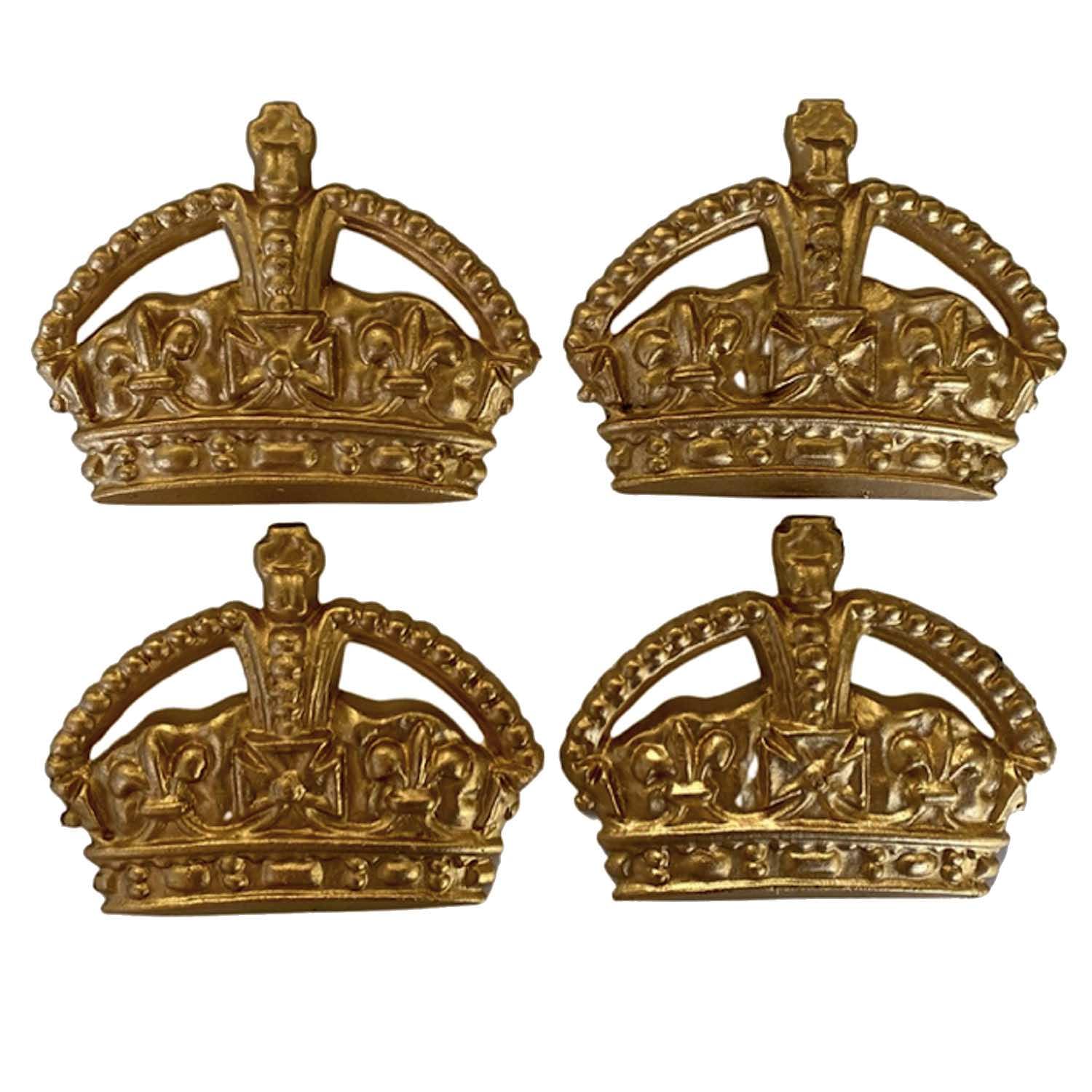 The King's Bay English Phone Booth Emblem Gold Royal Crown Box Set of Four