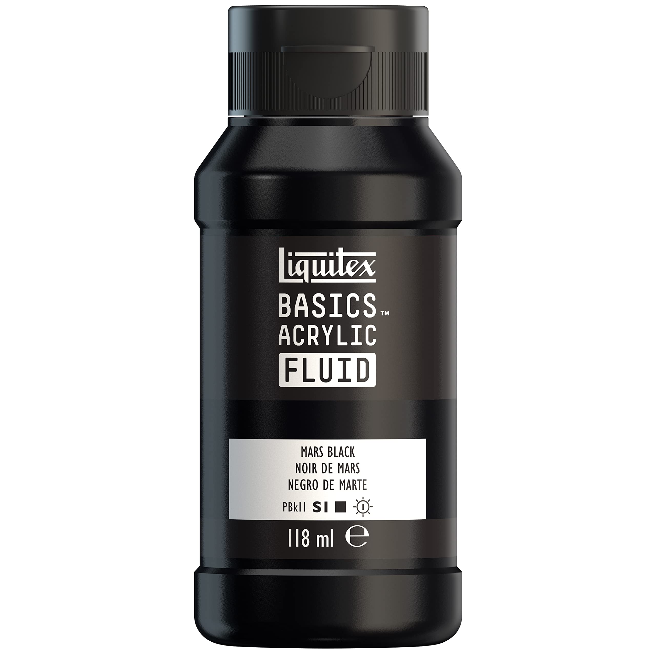 Liquitex Basics Acrylic Fluid Paint, 118 ml, Mars Black S1
