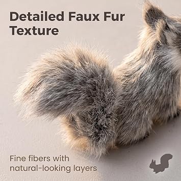 Grey Mini Simulation Plush Squirrel 10cm Mini Squirrel Stuffed Animals Plush Rabbit Soft for Gift Home Decor Place Table Decorations Ornament Room Decorations